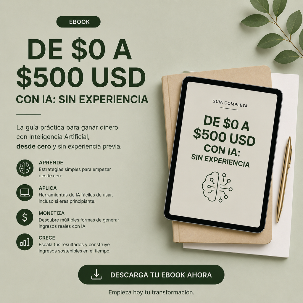 De $0 a $500 USD con IA: sin experiencia