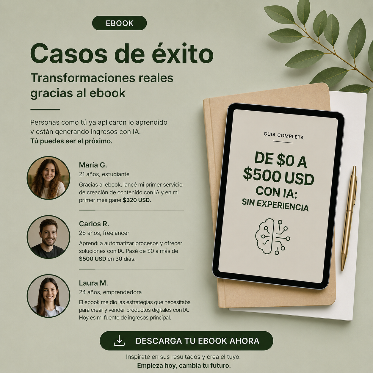 De $0 a $500 USD con IA: sin experiencia