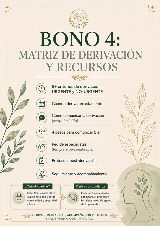 BONO 4: MATRIZ DE DERIVACIÓN Y RECURSOS